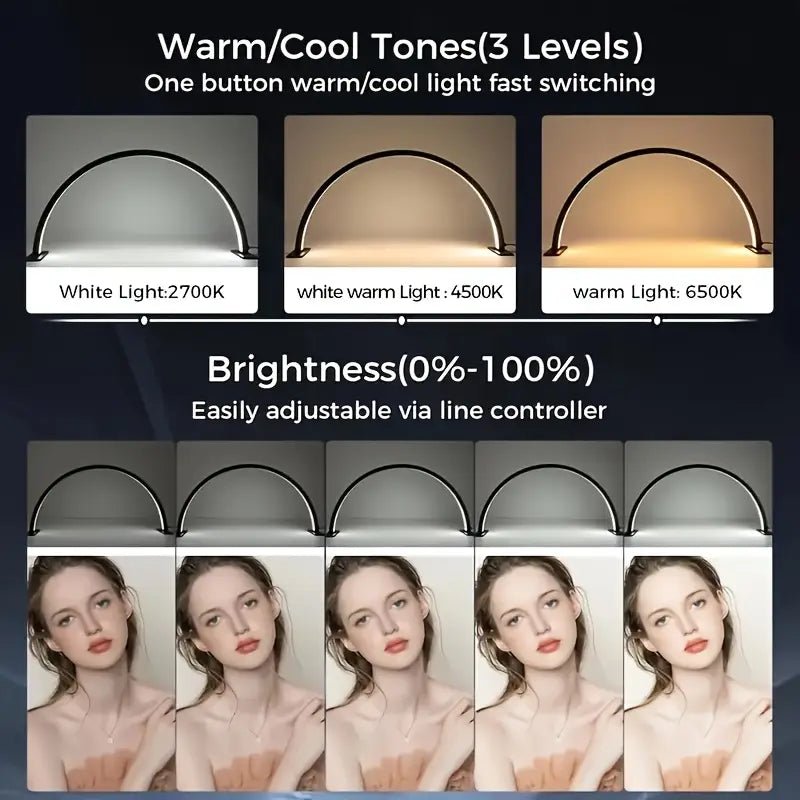 Ay Şeklinde LED Masa Lambası - Ayarlanabilir Parlaklık ve Sıcaklık - MAKKA