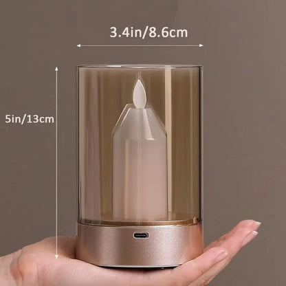 Ayarlanabilir LED Mumlu USB Şarjlı Kablosuz Masa Lambası - MAKKA