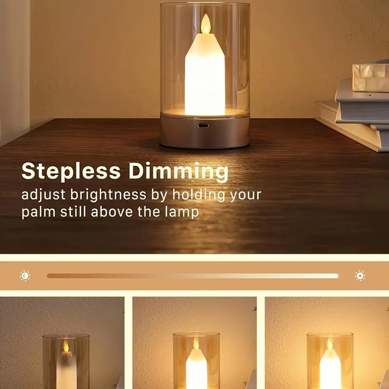 Ayarlanabilir LED Mumlu USB Şarjlı Kablosuz Masa Lambası - MAKKA