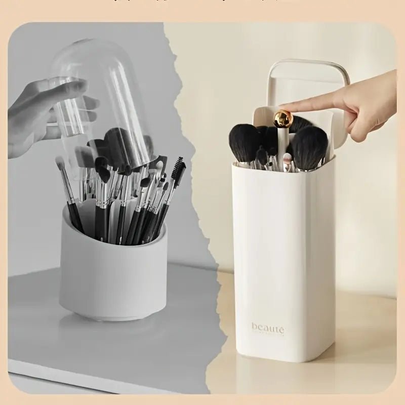 Ayarlanabilir Siyah Makyaj Organizeri Fırça Tutuculu Çok Fonksiyonlu - MAKKA