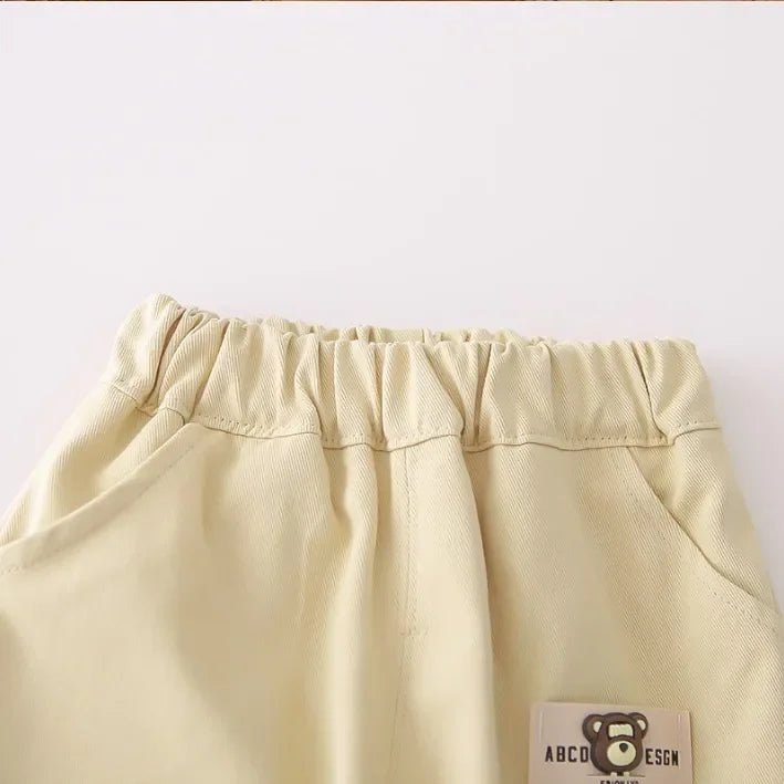 Ayıcık Baskılı 3 Parça Bebek Takımı Rahat Gömlek Tişört Pantolon - MAKKA