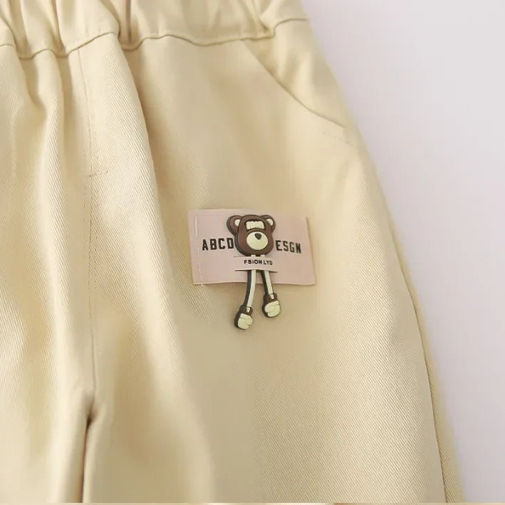 Ayıcık Baskılı 3 Parça Bebek Takımı Rahat Gömlek Tişört Pantolon - MAKKA