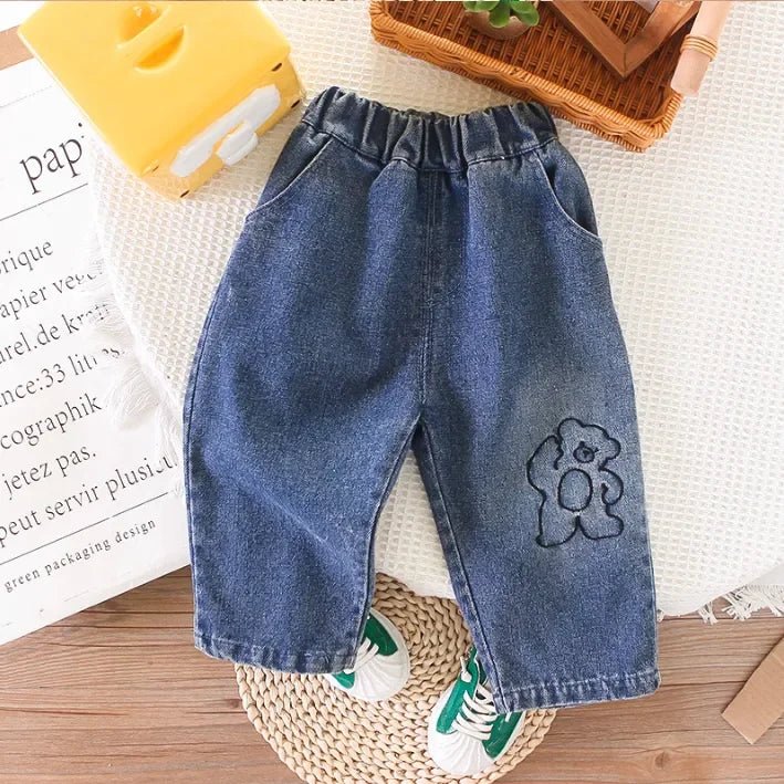 Ayıcık İşlemeli Mavi 3 Parça Erkek Çocuk Takımı 1–5 Yaş - MAKKA