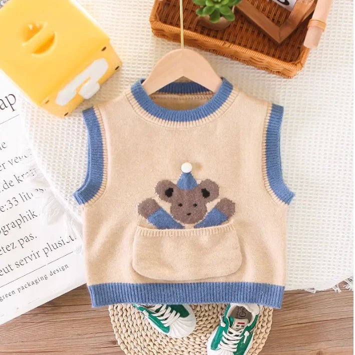 Ayıcık İşlemeli Mavi 3 Parça Erkek Çocuk Takımı 1–5 Yaş - MAKKA