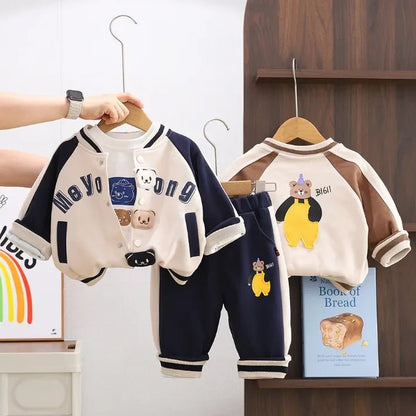 Ayıcık Nakışlı 2'li Ceket ve Eşofman Altı Takımı - MAKKA