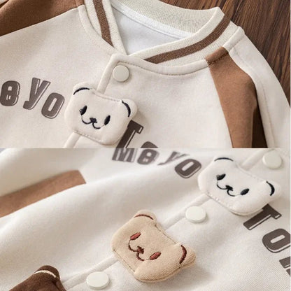 Ayıcık Nakışlı 2'li Ceket ve Eşofman Altı Takımı - MAKKA