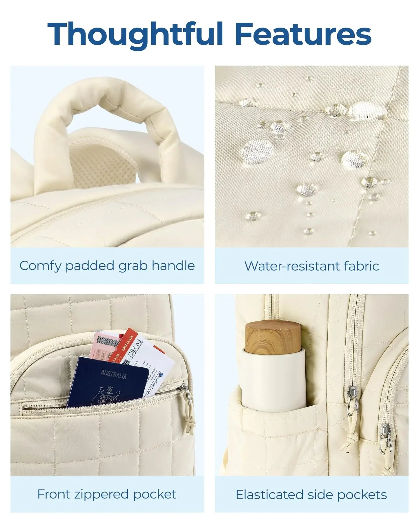 BAGSMART Su Geçirmez Kadın 15.6'' Laptop Sırt Çantası Seyahat - MAKKA