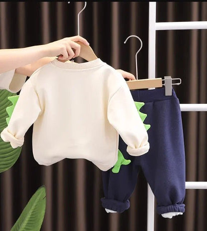 Bej Pamuklu Alt Üst Çocuk Takım Rahat Esnek Bel Lastikli - MAKKA