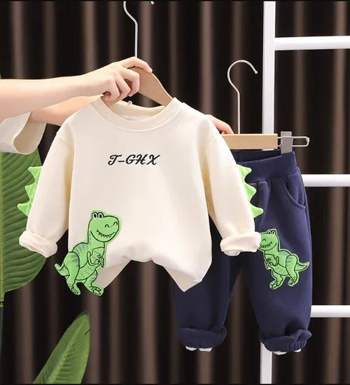 Bej Pamuklu Alt Üst Çocuk Takım Rahat Esnek Bel Lastikli - MAKKA