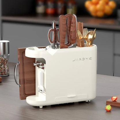 Bıçak Kurutucu Kesme Tahtalı ve Çubukluklu Çok Fonksiyonlu Raf - MAKKA