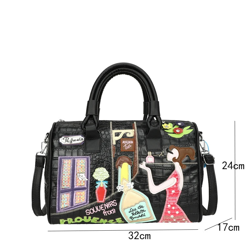 Kadın Vintage Vogue Polyester Çapraz Çanta, Ayarlanabilir Askı