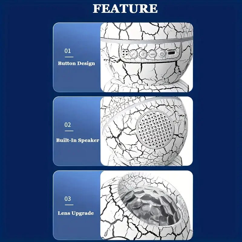 Büyük Dinozor Yumurtası Gökyüzü Projeksiyon LED Gece Lambası - MAKKA
