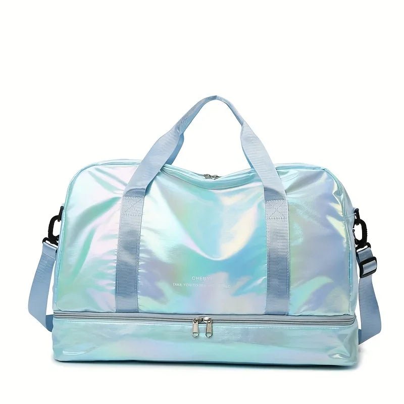 Büyük Kapasiteli Çok Fonksiyonlu Hafif Sedefli Kumaş Seyahat ve Fitness Spor Duffel Çanta - MAKKA