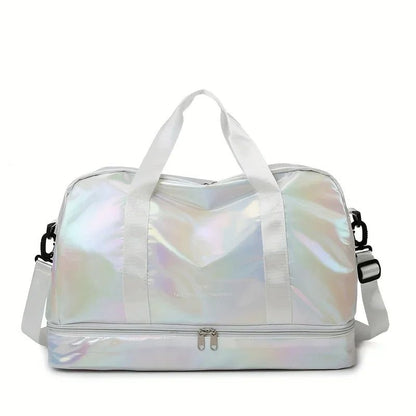 Büyük Kapasiteli Çok Fonksiyonlu Hafif Sedefli Kumaş Seyahat ve Fitness Spor Duffel Çanta - MAKKA