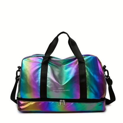 Büyük Kapasiteli Çok Fonksiyonlu Hafif Sedefli Kumaş Seyahat ve Fitness Spor Duffel Çanta - MAKKA