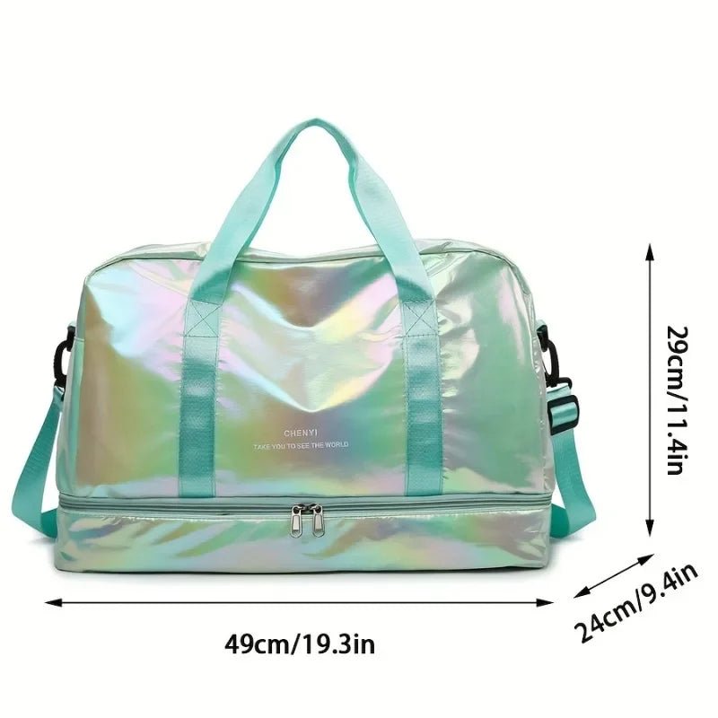 Büyük Kapasiteli Çok Fonksiyonlu Hafif Sedefli Kumaş Seyahat ve Fitness Spor Duffel Çanta - MAKKA