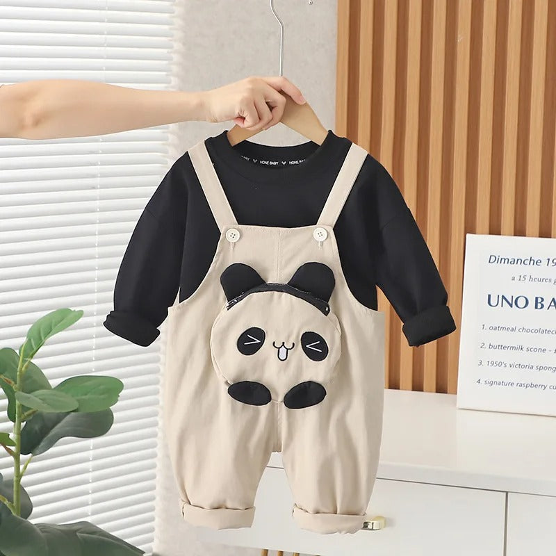 Unisex Sevimli Panda Bebek Tulum Pamuklu Çıtçıtlı Konforlu Tasarım