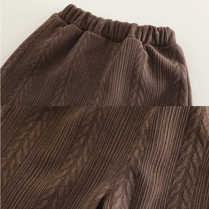 Çantalı Puanlı Yelekli 3 Parça Kız Çocuk Takımı, Kadife Pantolonlu - MAKKA