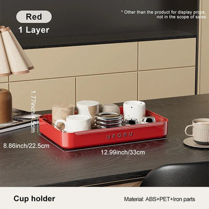 Çift Katlı Mutfak Bardak Süzgeci Büyük Kapasiteli Plastik Raf - MAKKA