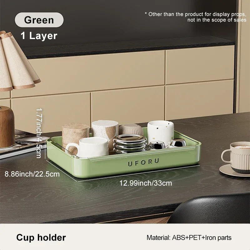 Çift Katlı Mutfak Bardak Süzgeci Büyük Kapasiteli Plastik Raf - MAKKA