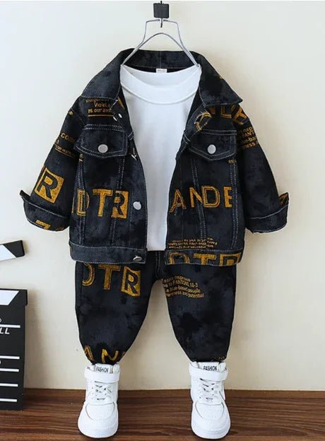 Çocuk Kot Ceket ve Pantolon Takımı Rahat Dayanıklı Dikiş Detaylı - MAKKA