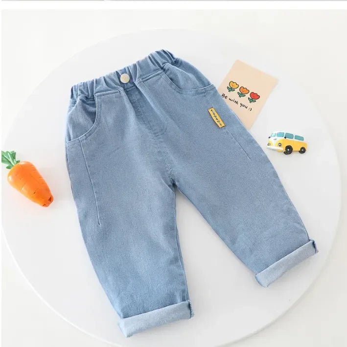 Çocuk Takımı Pamuklu Tişört Uzun Kollu Kot - MAKKA