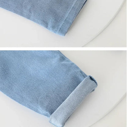 Çocuk Takımı Pamuklu Tişört Uzun Kollu Kot - MAKKA