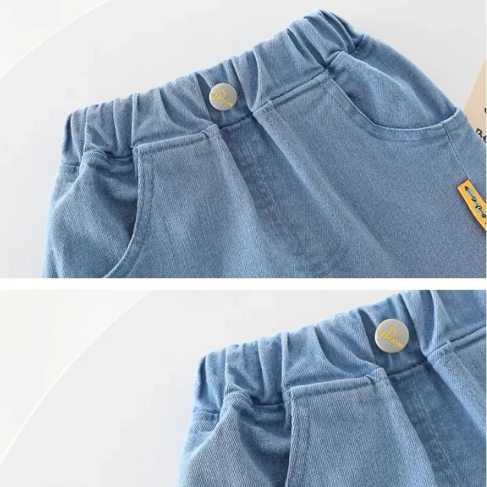 Çocuk Takımı Pamuklu Tişört Uzun Kollu Kot - MAKKA