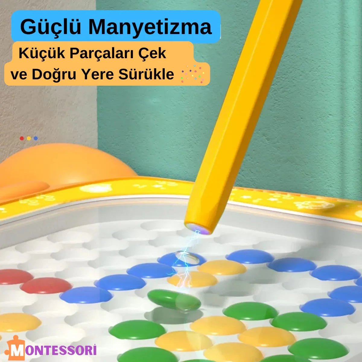 Çocuklar İçin Manyetik Çizim Tahtası Tekrar Kullanılabilir Tozsuz Taşınabilir - MAKKA