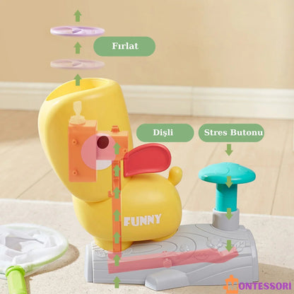 Çocuklar İçin Ördek Desenli Uçan Disk Fırlatıcı, Hafif Dayanıklı - MAKKA