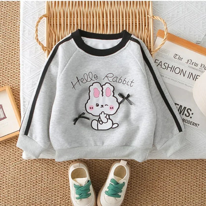 Unisex 1-5 Yaş Tavşan Baskılı Uzun Kollu 2 Parça Takım - MAKKA