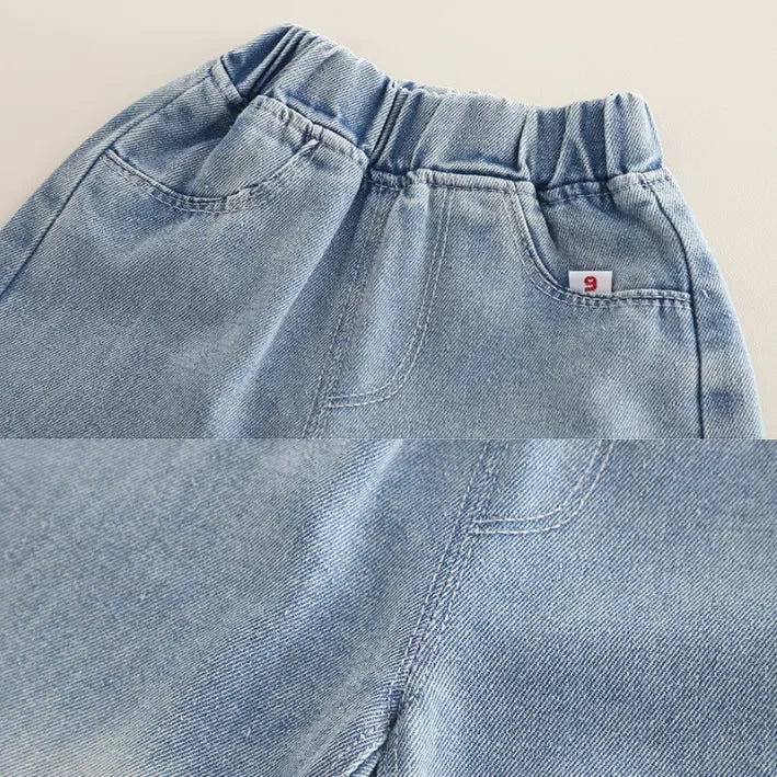 Kız Çocuk Tavşan Desenli Hırkalı Kot Pantolon 1-5 Yaş Takımı - MAKKA