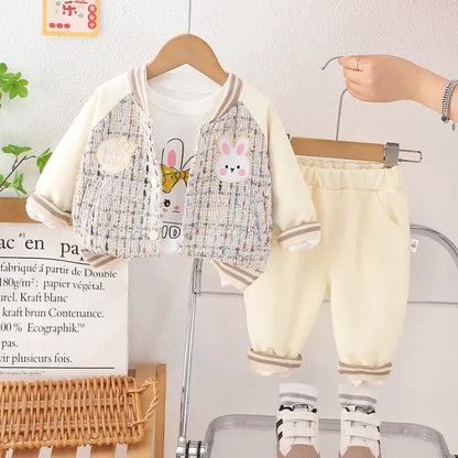Hello Rabbit Desenli 3 Parça Kız Takımı 1-5 Yaş - MAKKA