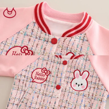 Hello Rabbit Desenli 3 Parça Kız Takımı 1-5 Yaş - MAKKA