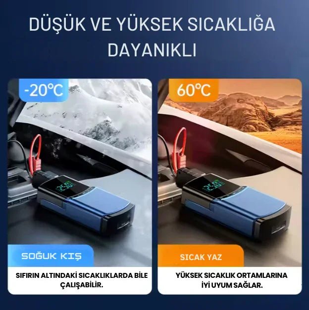 Çok fonksiyonlu 4 in 1 set hava kompresörü ve akü şarj cihazı - MAKKA