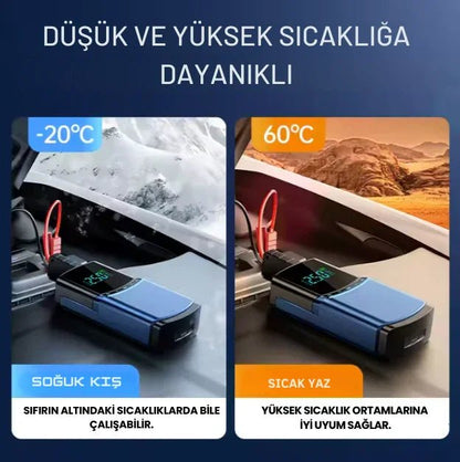 Çok fonksiyonlu 4 in 1 set hava kompresörü ve akü şarj cihazı - MAKKA