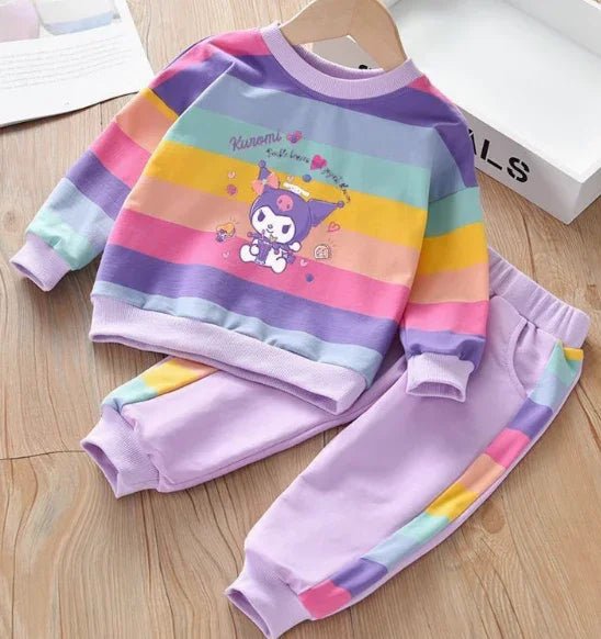 Çok Renkli Kız Çocuk Alt Üst Takım %100 Pamuk Rahat - MAKKA