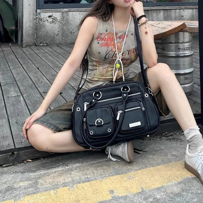 Cultivator Retro Yumuşak PU Deri Kadın Omuz Çantası - MAKKA