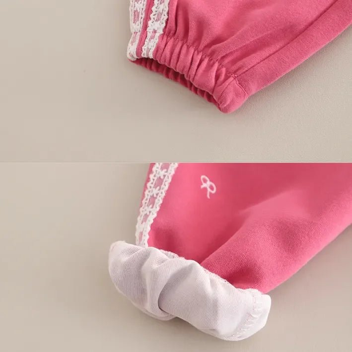 Dantel Fiyonklu İki Parçalı Kız Çocuk Takımı - Rahat Şık Set - MAKKA