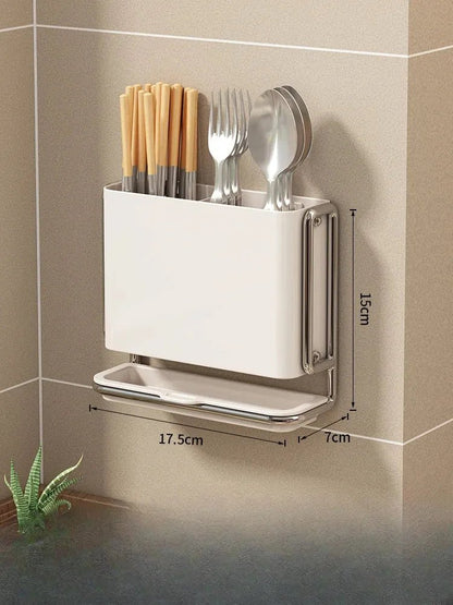 Deliksiz Montaj Gerektirmeyen Mutfak Bıçak Çatal Kaşık Askısı Rafı - MAKKA