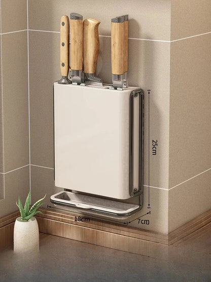 Deliksiz Montaj Gerektirmeyen Mutfak Bıçak Çatal Kaşık Askısı Rafı - MAKKA