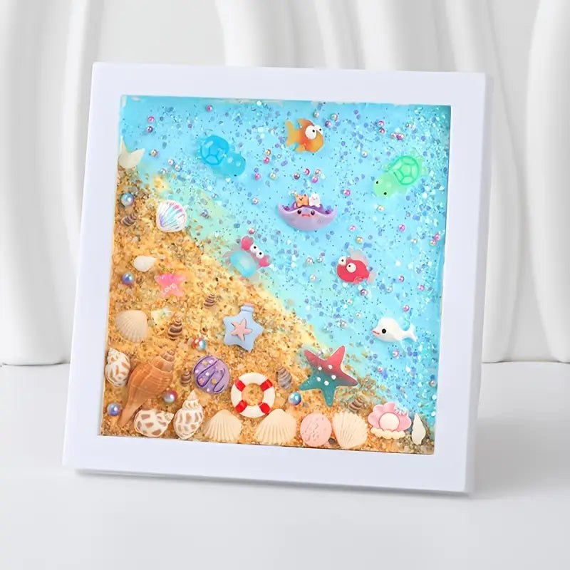 Deniz Temalı DIY Epoksi Fotoğraf Çerçevesi Kiti, Mercan Balıklı - MAKKA