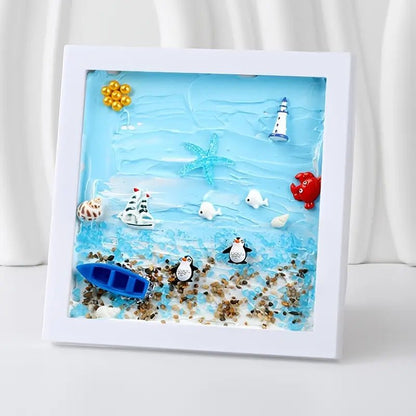 Deniz Temalı DIY Epoksi Fotoğraf Çerçevesi Kiti, Mercan Balıklı - MAKKA