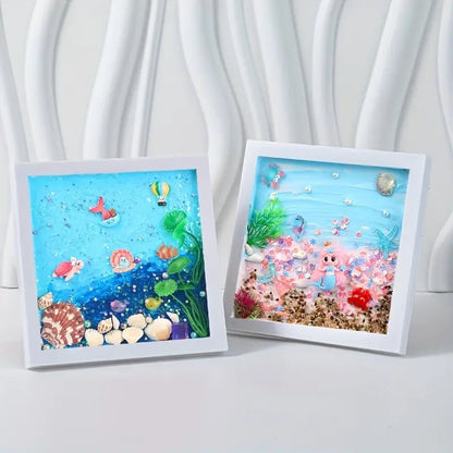 Deniz Temalı DIY Epoksi Fotoğraf Çerçevesi Kiti, Mercan Balıklı - MAKKA