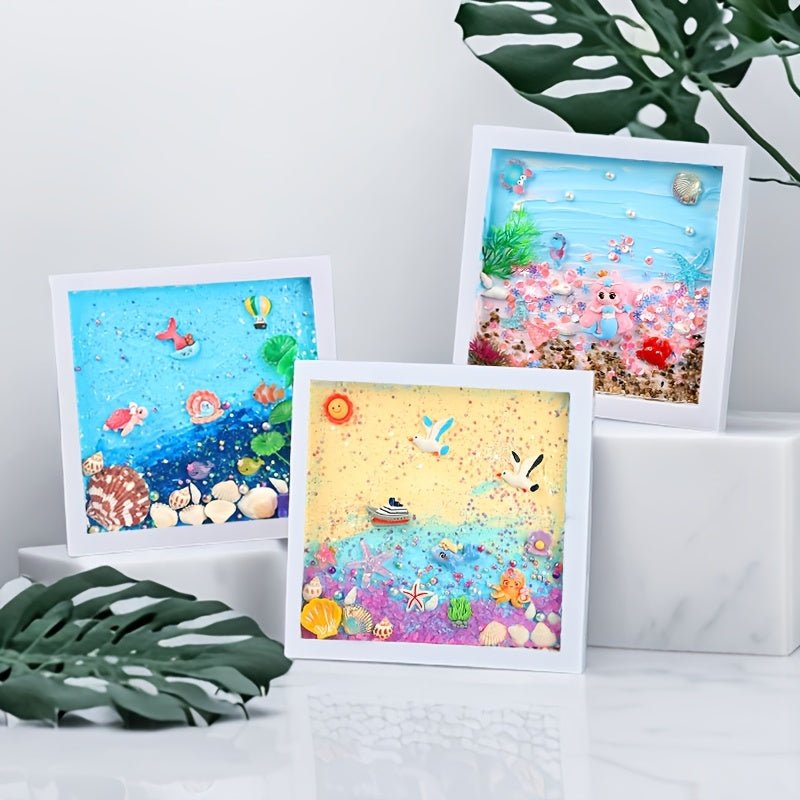 Deniz Temalı DIY Epoksi Fotoğraf Çerçevesi Kiti, Mercan Balıklı - MAKKA