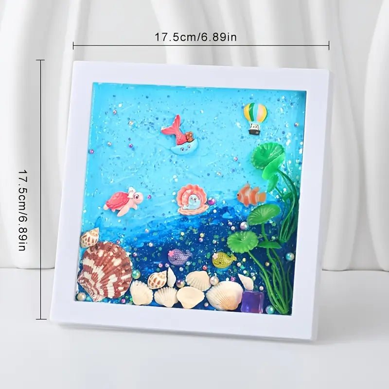 Deniz Temalı DIY Epoksi Fotoğraf Çerçevesi Kiti, Mercan Balıklı - MAKKA