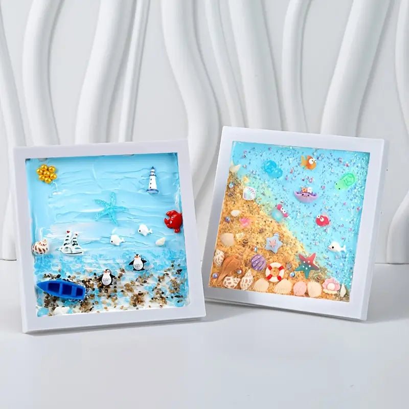 Deniz Temalı DIY Epoksi Fotoğraf Çerçevesi Kiti, Mercan Balıklı - MAKKA