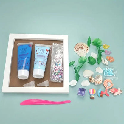 Deniz Temalı DIY Epoksi Fotoğraf Çerçevesi Kiti, Mercan Balıklı - MAKKA