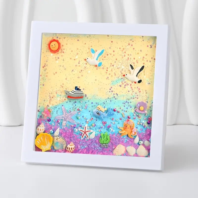 Deniz Temalı DIY Epoksi Fotoğraf Çerçevesi Kiti, Mercan Balıklı - MAKKA