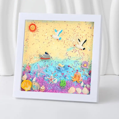 Deniz Temalı DIY Epoksi Fotoğraf Çerçevesi Kiti, Mercan Balıklı - MAKKA